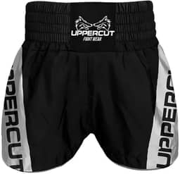 UPPERCUT Calção Muay Thai Kickboxing Adulto Ref-08 Unissex Preto/Branco