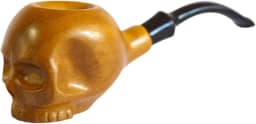cachimbo skull caveira cranio em maderaira esculpido