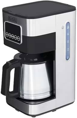BLACK+DECKER Cafeteira Elétrica 220 V Inox, Filtro Permanente e Lavável, Capacidade 1,5 L, Ate 38 Cafézinhos, Painel Digital, Modelo CM350G-B2