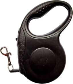 Guia de Passeio para Cachorro Retrátil 5 Metros Resistente - até 15kg com Botão de Trava PREMIUM DUPIN (preto)