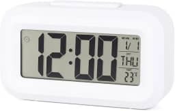 Relógio Despertador Digital Alto De Mesa Cabeceira Temperatura Calendário Com Sensor de Luminosidade