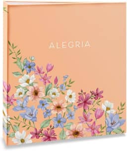 Álbum de fotos Ical, encadernação tradicional, para 120 fotos 10x15cm - envelope plástico transparente - linha Floral - modelo floral suave - alegria - 326