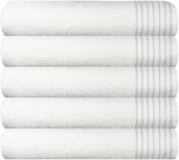 Kit 5 Toalhas de Rosto Grande Extra Macia New Sublime com Alta Absorcao - Brancas