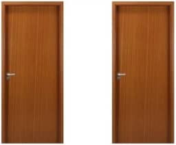 2 Kits Porta de Madeira Lisa 215x74cm com Batente de Mdf Ultra 10cm Melamínica Mogno