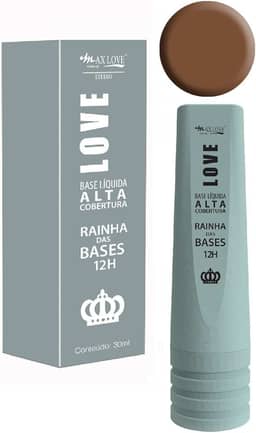 Base Líquida Max Love Alta Cobertura Rainha Das Bases - 12 Horas, Acabamento Matte, Cor 617, Maquiagem Longa Duração