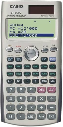 Calculadora financeira Casio com visor de 4 linhas FC-200V