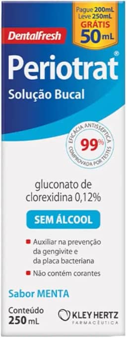 Solução Bucal Periotrat Sabor Menta Sem Álcool 250ml - Kley Hertz