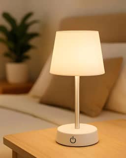 Abajur de Mesa LED Recarregável Touch Sem Fio | Luz Amarela Regulável| Luminária para Quarto, Criado-Mudo, Escritório, Leitura e Decoração Moderna