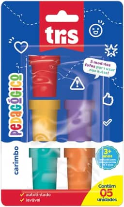 Carimbo Autotintado Tris Pedagogico Cartela 5 Unidades