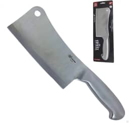 Cutelo de Aço Inox 6” (28cm) Profissional – Facas e Cutelo para Churrasco, Cozinha e Corte de Carnes