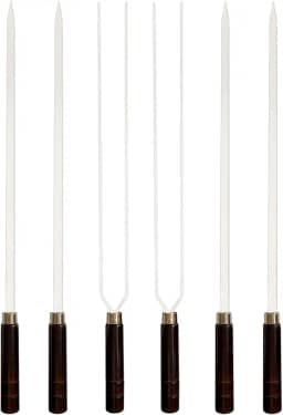 Kit 6 Espetos Artesanais de Alumínio P/Churrasco