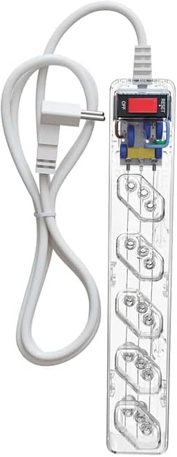 Filtro de Linha Energia 5 com Proteção contra Surtos Elétricos(DPS) LCF 5 Tomadas, 3 Pinos, 10 Amperes para PC, Notebook, Roteador, Monitor, Impressora, PS5, Alexa e etc, Bivolt, Cabo de 1m