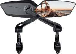 Espelhos Para Bicicleta Scooter Motocicleta，Espelho Retrovisor Ajustável (Pacote Com 2)