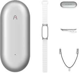 Gravador de voz com IA, gravador de voz PLAUD NotePin, controle de aplicativo, anotador com IA, transcrição e resumo com IA, suporte para 112 idiomas, memória de 64 GB, gravador de áudio, prata