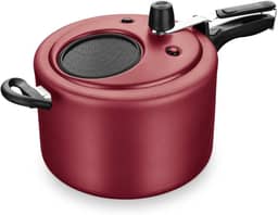 MTA - Panela de Pressão com Visor de Vidro e Fechamento Interno em Alumínio com Antiaderente, Capacidade de 8L, nº 25, Cor Cereja, Linha Visor.