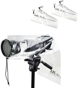 Capa de chuva para câmera DSLR JJC Protetor de capa de chuva para Canon, Nikon, Fujifilm, Sony, Olympus, Panasonic, Tamron Sigma, com uma lente de até 45,7 cm, material PE totalmente transparente -