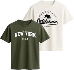 Combo 2 Camisetas Masculinas 100% Algodão Premium