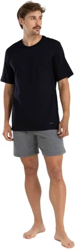 Pijama Algodão Manga Curta Gola Careca Elástico Bordado Mash Masculino Adulto