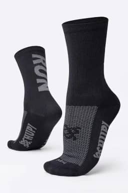 Meia para Corrida HUPI RUN Preto/Cinza 1 Par Cano Médio, Cor: Preto/Cinza, Tamanho 36-42