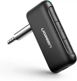 UGREEN Receptor Bluetooth para carro portátil sem fio Bluetooth 5.0, adaptador de áudio auxiliar de 3,5 mm, microfone embutido para música, casa, sistema Hi-Fi, alto-falante, fones