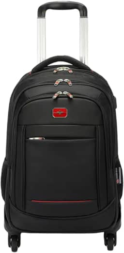 TOKSHOP Mochila de Rodinhas Reforçada Compartimento Especial para Notebook 18 Polegadas Universitária Executiva Escolar ou Viagem Acabamento Resistente Qualidade Premium