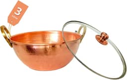 Tacho De Cobre Puro Com Tampa De Vidro 3 Litros