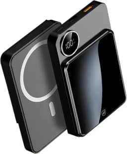 Gshield Carregador Portátil Wireless 10.000 mAh, Power Bank 18W Carregamento Rápido compatível com Magsafe, Magnético por Indução, TankSafe