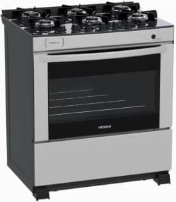 Fogao 6 Bocas Venax Delplus Vitreo Bl Inox Gas Glp