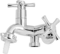 Torneira Dupla Máquina de Lavar de Metal Tipo Deca Docol para Lavanderia Tanque