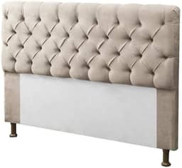 Cabeceira para Cama Box Casal 140cm Mirage c/Capitonê Suede Bege - Dl Decor