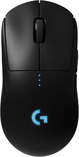 Mouse Gamer Sem Fio Logitech G PRO Wireless com Tecnologia LIGHTSPEED, RGB LIGHTSYNC, Design Ambidestro, 8 Botões Programáveis, Sensor HERO 25K e Bateria Recarregável - Compatível com POWERPLAY