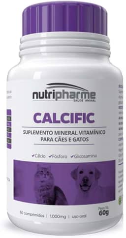 Nutripharme Suplemento Vitamínico Mineral Calcific 1000 Mg Para Cães E Gatos - 60 Comp