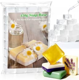 Base de sabão de glicerina orgânica transparente – Base de sabão artesanal pré-cortada natural de 420 ml Glicerina para Hacer Jabones Óleos vegetais hidratantes DIY para artesanato personalizado