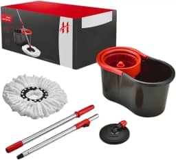 Mop Giratório Limpeza com Balde Limpeza Plástico 8 Litros 360 Graus Centrifuga Esfregão Geral