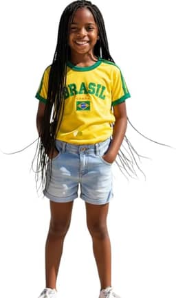 Camisa do Brasil Bordada Infantil Unissex