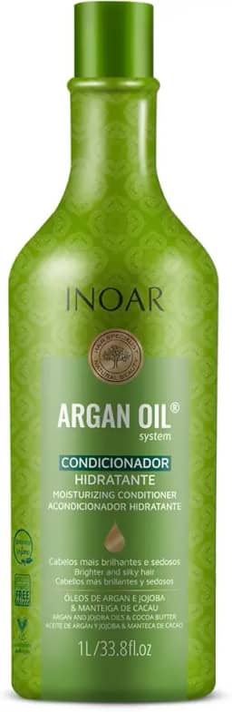 Inoar, Argan Oil Condicionador – Hidratação, Maciez e Brilho com Óleo de Argan para Cabelos Secos ou Fragilizados - 1L