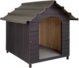 Casa Casinha De Cachorro com Telhado Ecológico Grande N5 (Tabaco)