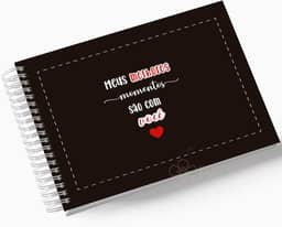 Álbum de Fotos Scrapbook papel Kraft 15x21cm 25 folhas Namorados