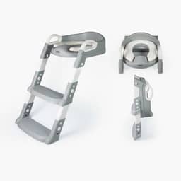 Assento Redutor Infantil Dobrável Com Escada Desfralde (Cinza)