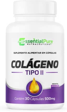 Colágeno Tipo II 60mg Essential Pure 30 Cápsulas | Suplemento Alimentar Natural para Articulações, Ossos e Cartilagens | Fórmula Autêntica de Alta Pureza