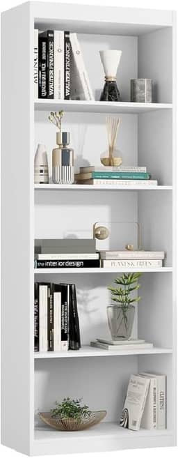 Estante Livreiro Casa JD Organizador Lorenzo com 5 Nichos Sala Escritorio (Branco)