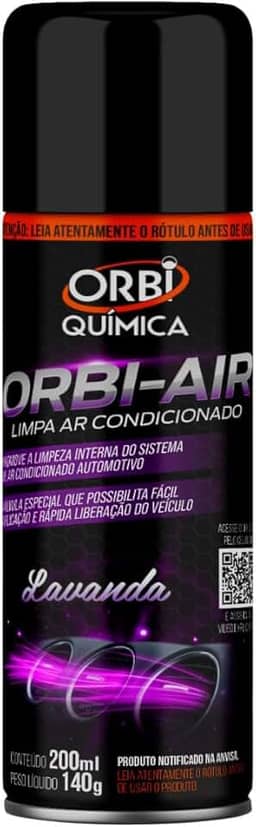 Spray Higienizador Orbi-Air Limpa Ar Condicionado Automotivo Fragrância Lavanda - Orbi Química