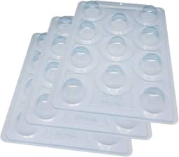 Kit 3 Formas Silicone Trufa Pequena 3 Partes BWB SP 41 45g 11 Cavidades