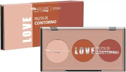 Paleta Contorno Trio Max Love Cor 3 - Definição Facial Profissional, Maquiagem que Esfuma Fácil, Custo-Benefício, Peles Morenas e Negras