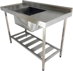 Pia Industrial Aço Inox 130cm X 60cm X 90cm + Cuba 50x40x30