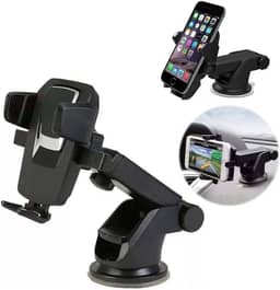 Suporte Veicular Celular GPS Universal Smartphone Ventosa Gruda Painel e Vidro Carro Trava Automática Anti Queda Waze Uber 99Taxi - Linha Premium Steel Hook