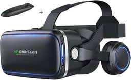 Fone de Ouvido SHINECON VR, Oculos VR Ajustáveis, Oculos de Realidade Virtual Compatíveis com iPhone e Android, Presente para Crianças e Adultos