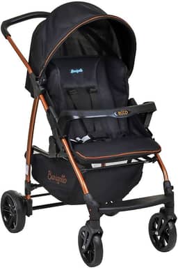 Burigotto Carrinho de Bebê com Bebê Conforto Ecco, Até 15 kg, Preto e Cobre