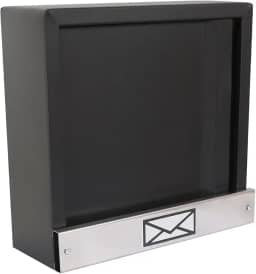 Caixa De Correio Carta Grade Vertical Preta C/Inóx