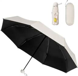 Guarda chuva de Bolso Ultra Compacto e Versátil – Mini Guarda-chuva Dobrável com Proteção UV, Leve e Portátil – Inclui Estojo Estilo Cápsula para Chuva e Sol - Cores Aleatórias